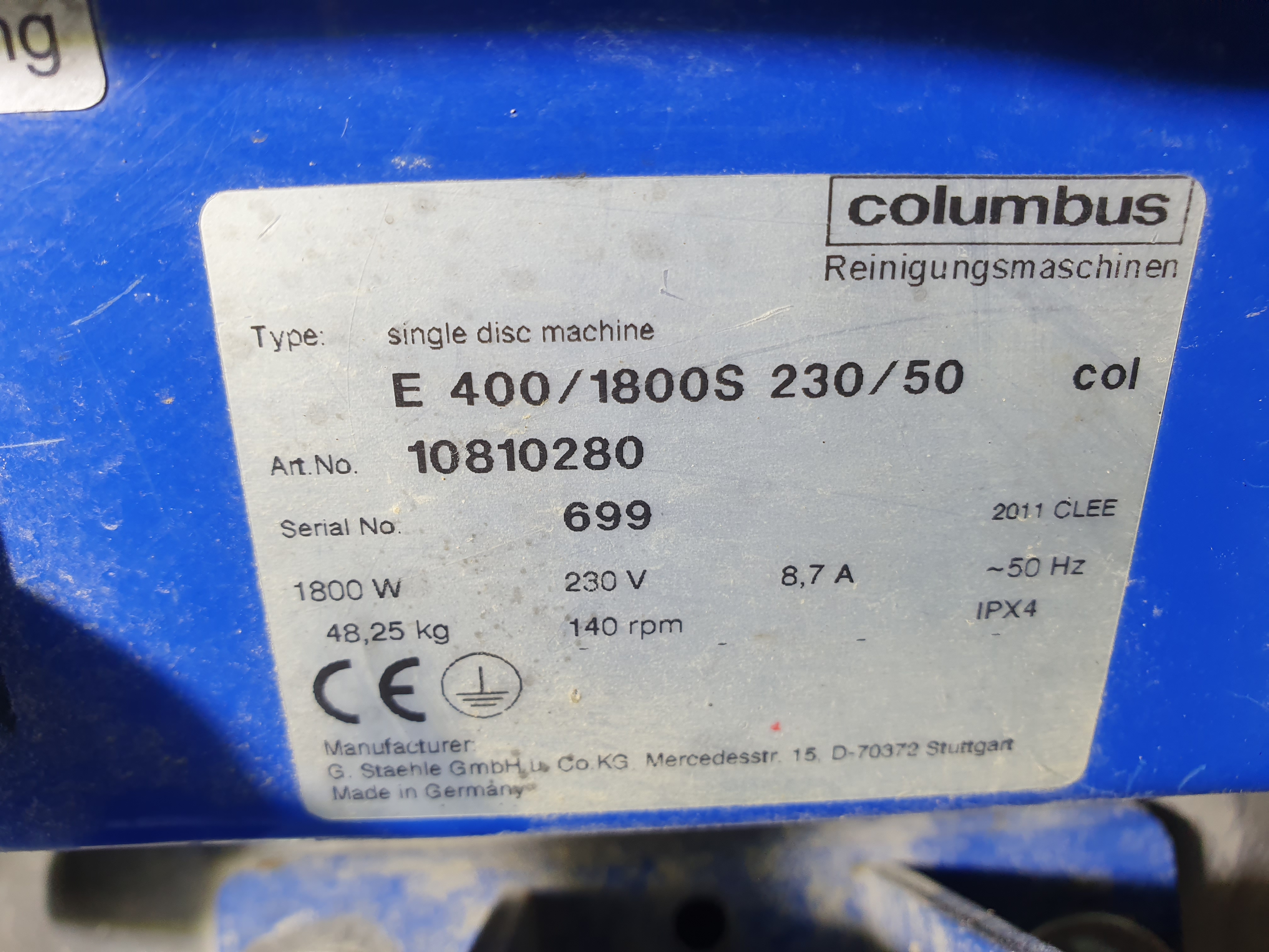 Põrandahooldusmasin Columbus E400 – foto 3, Rideen