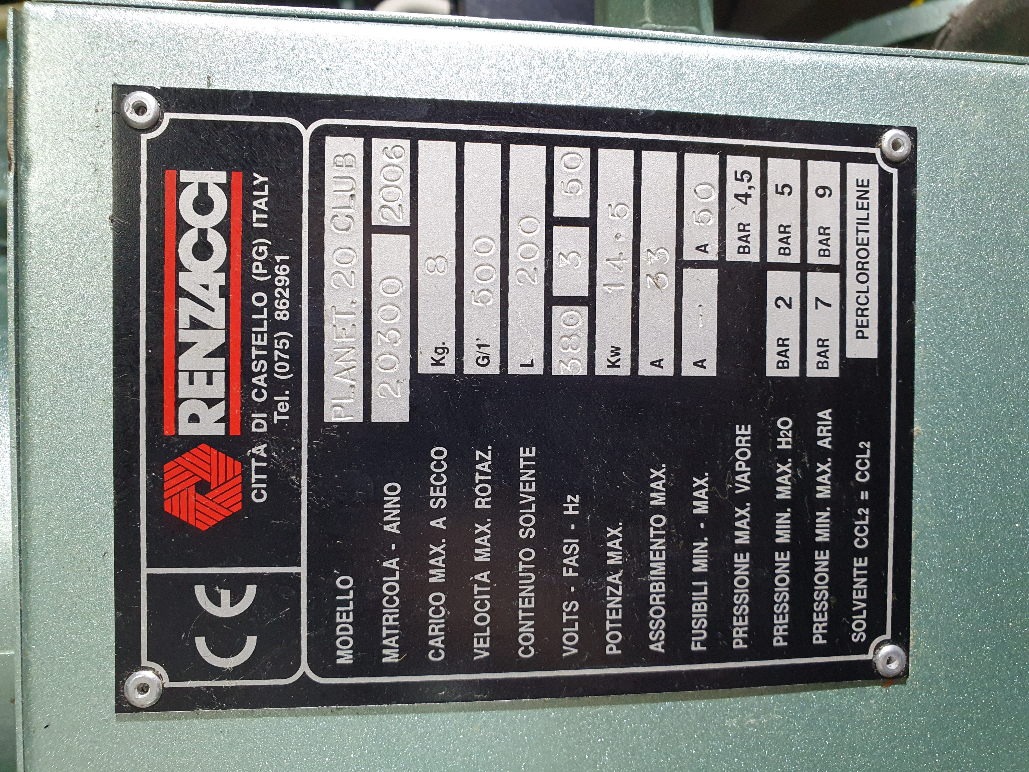 Dry cleaning machine Renzacci Planet 20 club – Foto 14, Rideen