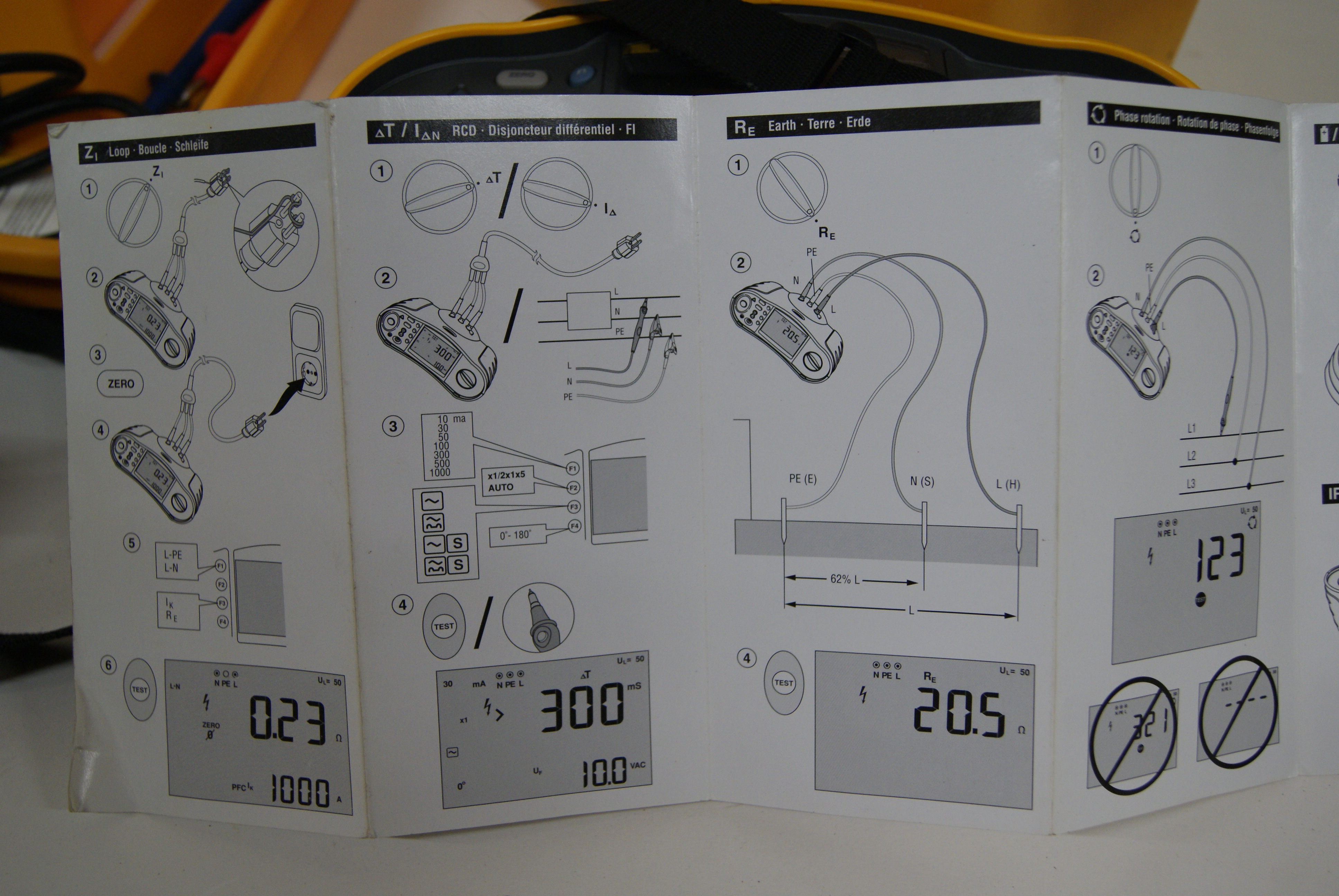 Tester, multimeeter, Fluke 1653 – foto 5, Rideen