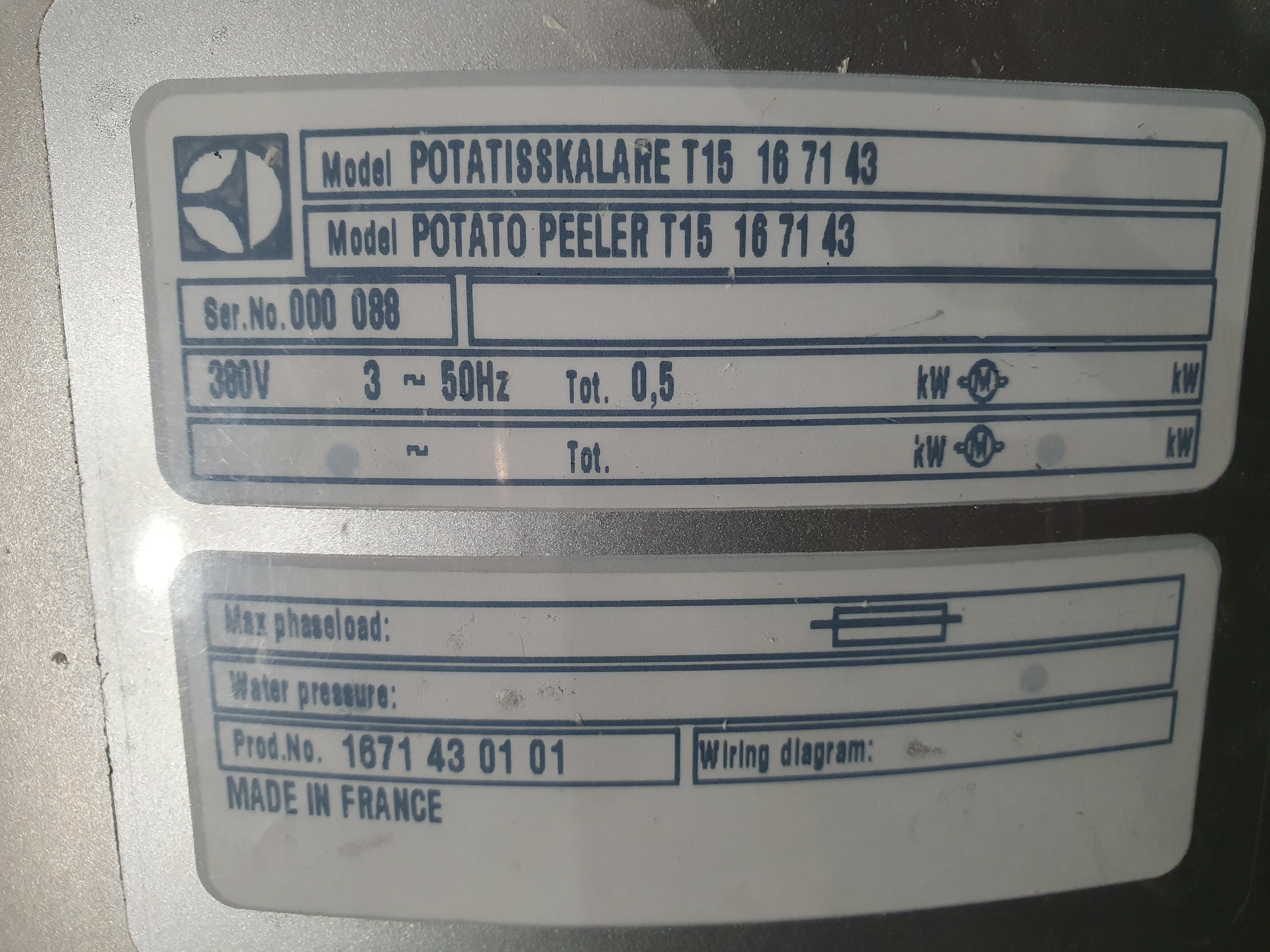 Juurvilja/ kartulikoorimismasin Electrolux T15 – foto 4, Rideen