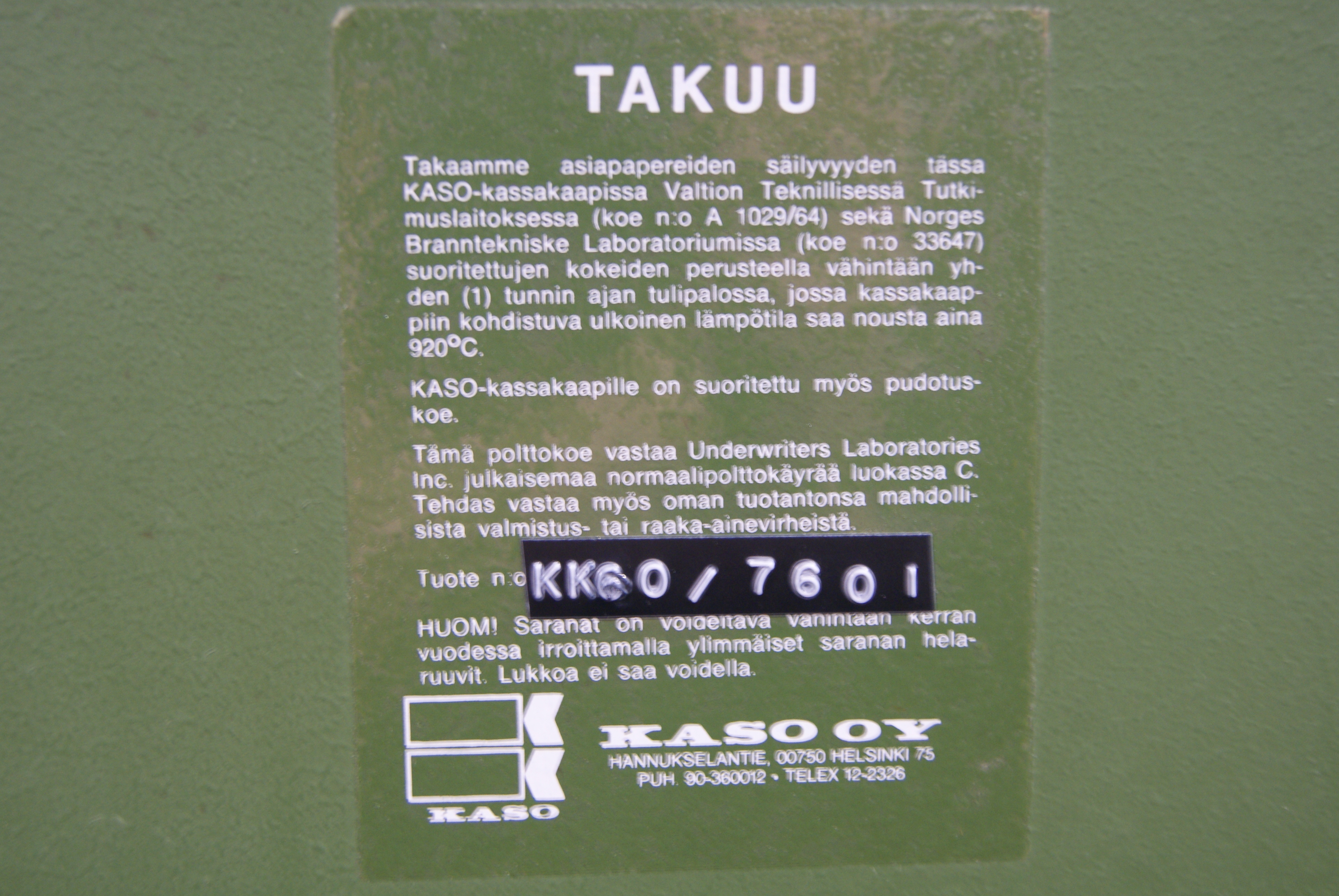 Seif, turvakapp, tulekindel cabinet, rahakapp, relvakapp, Kaso – Foto 4, Rideen