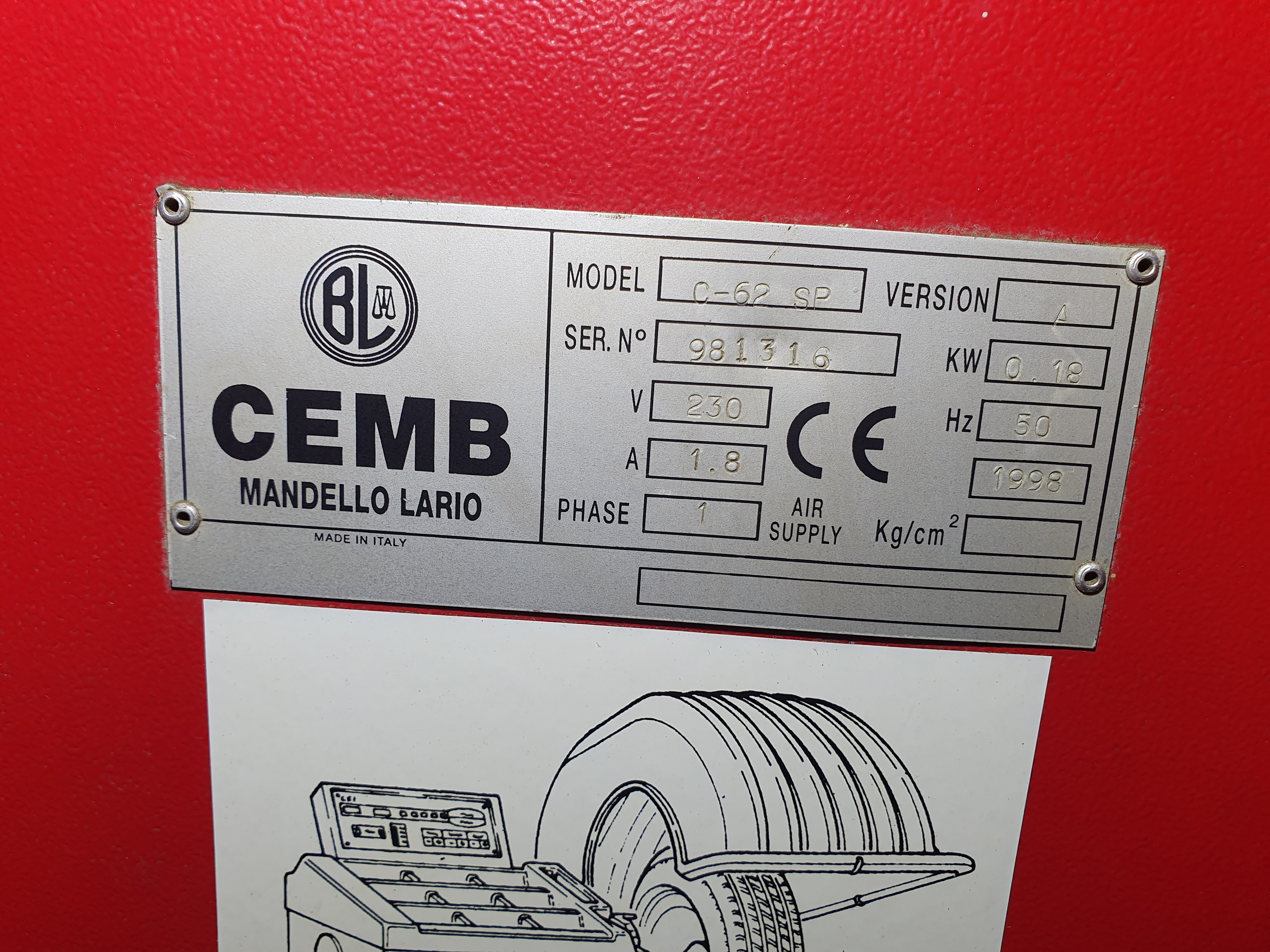 Rehvi tasakaalustuspink Cemb C-62 SP – photo 8, Rideen